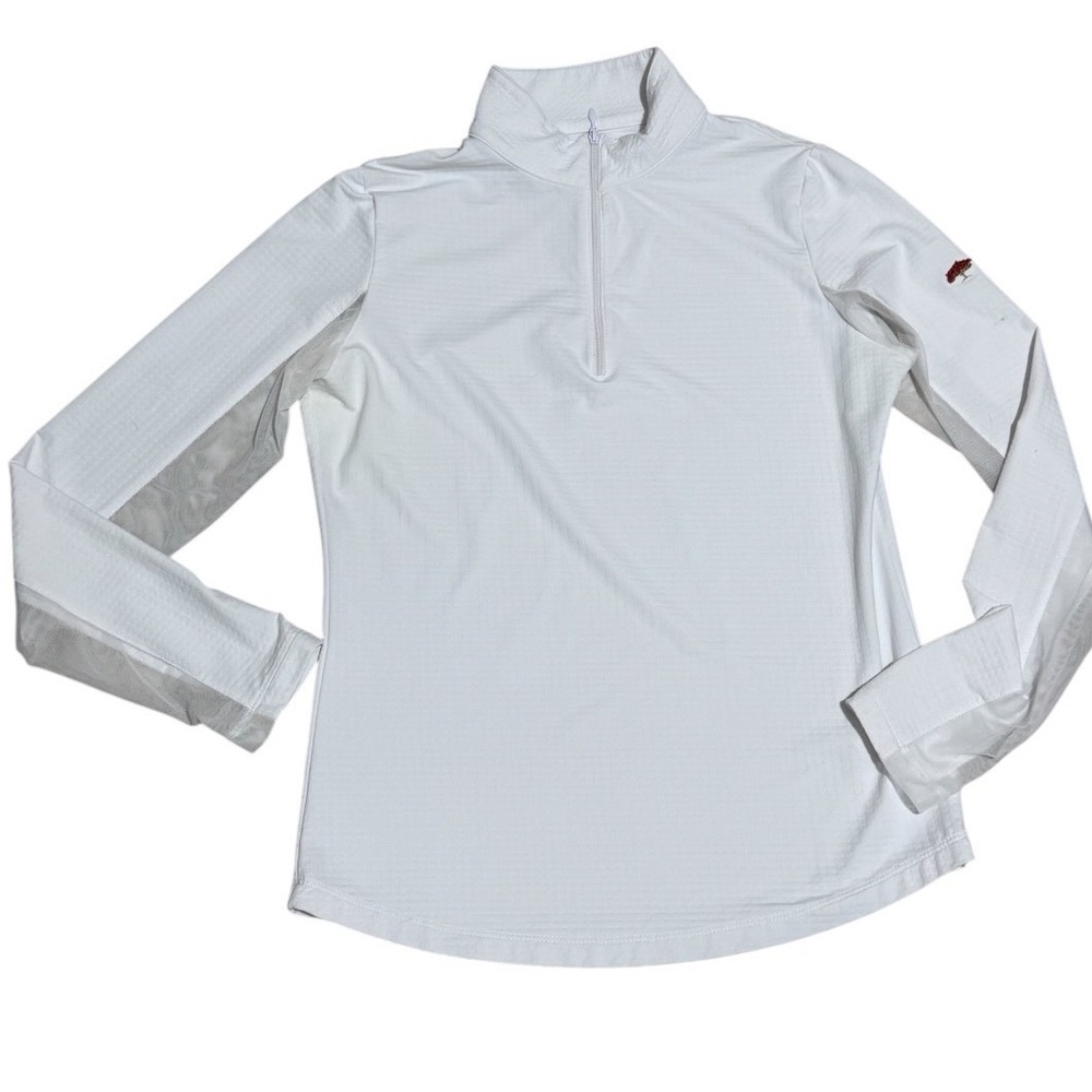 IBKUL White Long Sleeve Half Zip UPF 50+ Cooling Golf Top Mesh Panels Xs - Picture 2 of 7